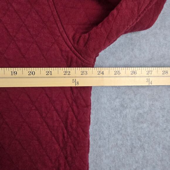 Orvis Sweatshirt Mens Size Large Quilted Half Zip Pullover Maroon Color - Picture 15 of 16